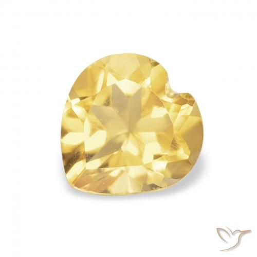 0.69ct 天然 ミディアムゴールデン シトリン, 心臓, VVS-VS