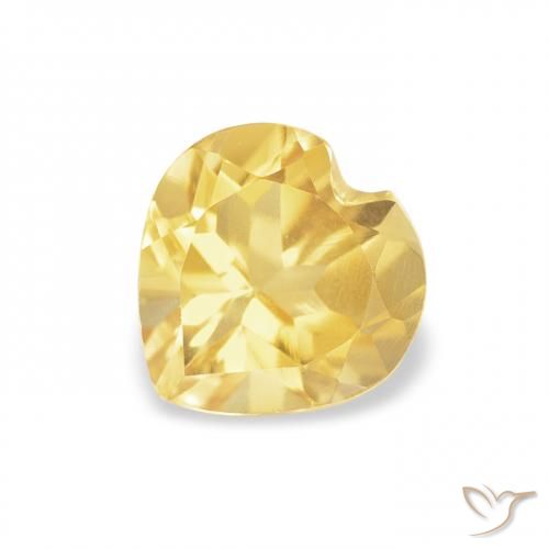 0.69ct 天然 ミディアムゴールデン シトリン, 心臓, VVS-VS