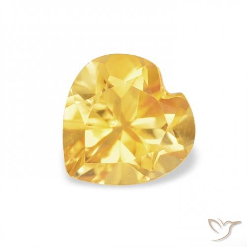 0.74ct 天然 ゴールドオレンジ シトリン, 心臓, VVS-VS