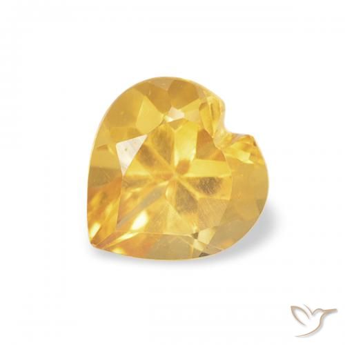 0.41ct 天然 ミディアムゴールデン シトリン, 心臓, VVS-VS