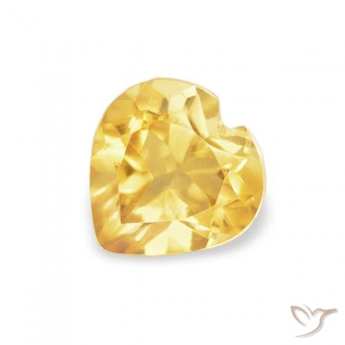 0.48ct 天然 ミディアムゴールデン シトリン, 心臓, VVS-VS