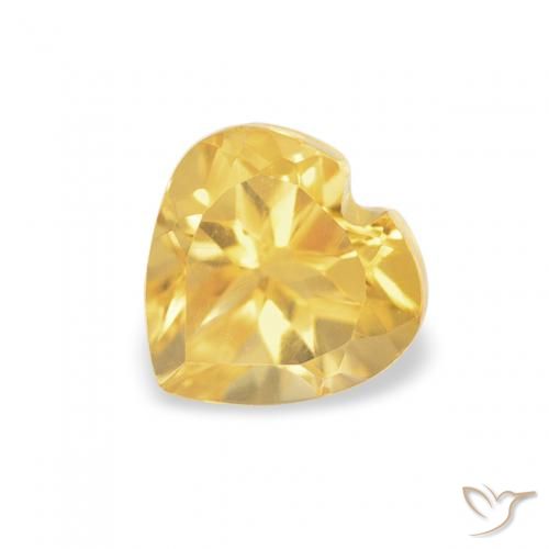 0.57ct 天然 ミディアムゴールデン シトリン, 心臓, VVS-VS