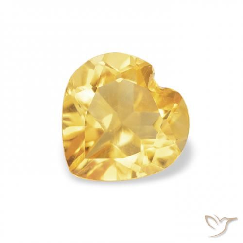 0.67ct 天然 ゴールドオレンジ シトリン, 心臓, VVS-VS