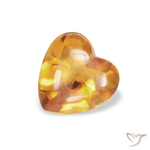 0.76ct 天然 ミディアムオレンジ シトリン, 心臓, 透明