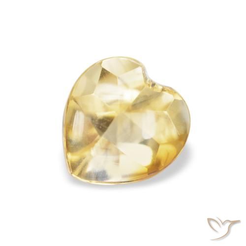 0.75ct 天然 薄いゴールド シトリン, 心臓, 透明
