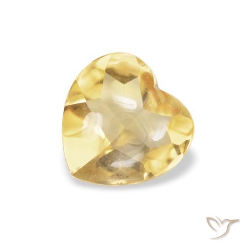 0.68ct 天然 薄いゴールド シトリン, 心臓, 透明