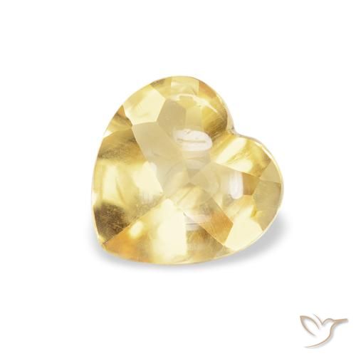 0.74ct 天然 ライトイエロー シトリン, 心臓, 透明