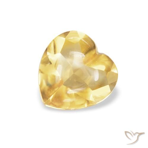 0.76ct 天然 ゴールドオレンジ シトリン, 心臓, 透明