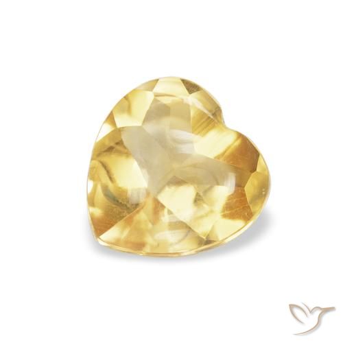 0.74ct 天然 ゴールド シトリン, 心臓, 透明