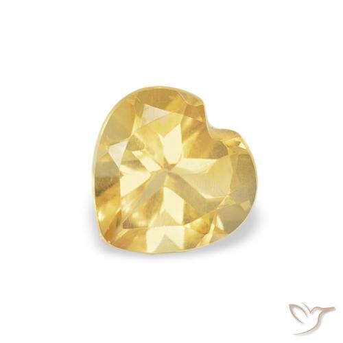 0.42ct 天然 トスカーナイエロー シトリン, 心臓, VS