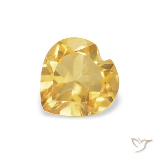 0.70ct 天然 ミディアムゴールデン シトリン, 心臓, VS