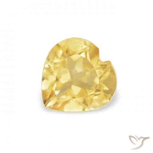 0.44ct 天然 ミディアムゴールデン シトリン, 心臓, VS