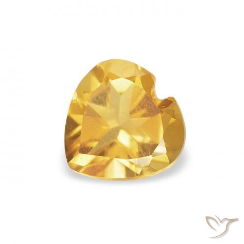 0.42ct 天然 明るいゴールド シトリン, 心臓, VS