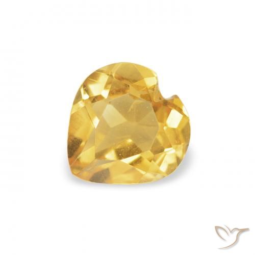 0.40ct 天然 ミディアムゴールデン シトリン, 心臓, VS