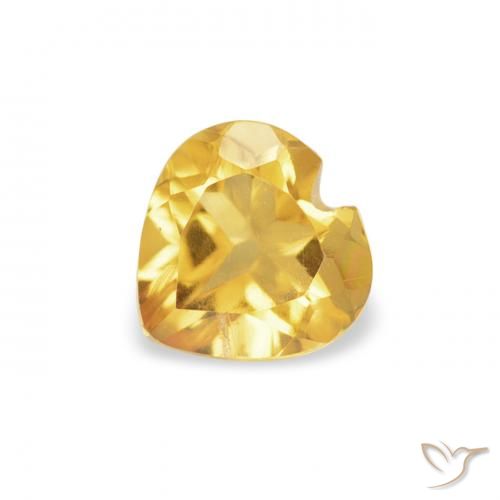 0.39ct 天然 ゴールドオレンジ シトリン, 心臓, VS