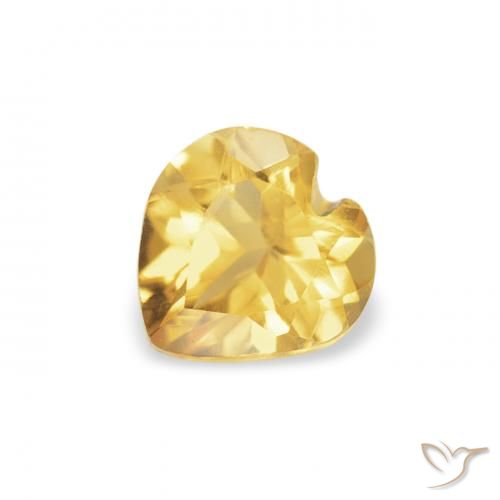 0.37ct 天然 ミディアムゴールデン シトリン, 心臓, VS