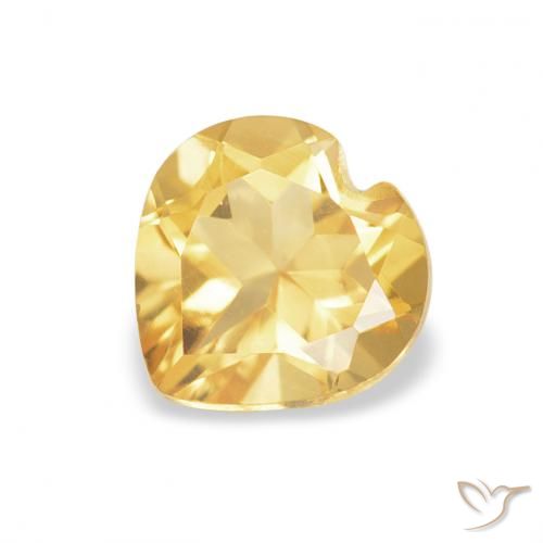0.74ct 天然 ミディアムゴールデン シトリン, 心臓, VVS