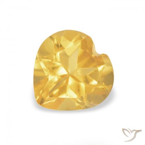 0.74ct 天然 ゴールドオレンジ シトリン, 心臓, VVS