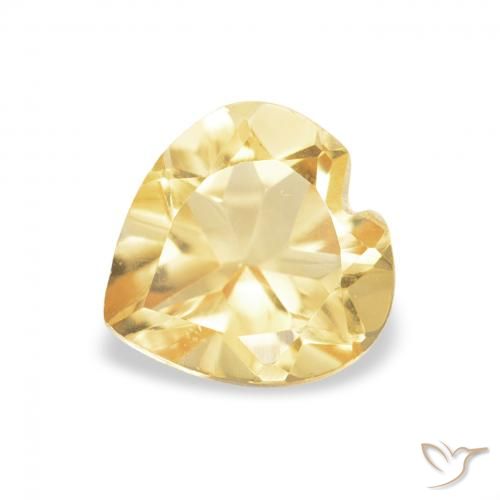 0.72ct 天然 薄いゴールド シトリン, 心臓, VVS