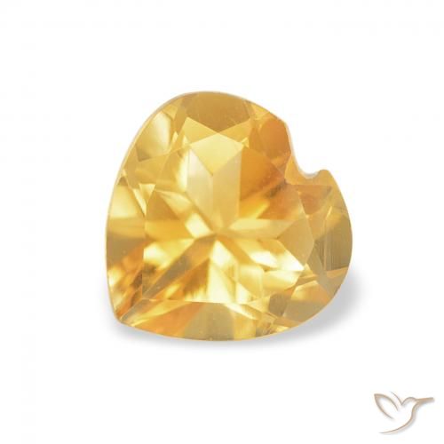 0.73ct 天然 ミディアムゴールド シトリン, 心臓, VVS