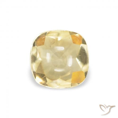 0.57ct 天然 ゴールド シトリン, クッション, 透明