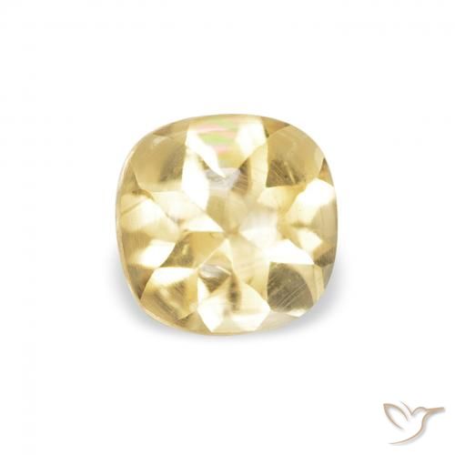 0.54ct 天然 ゴールド シトリン, クッション, 透明