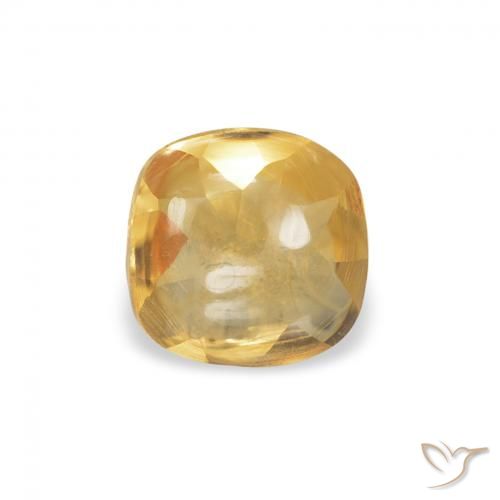 0.45ct 天然 ミディアムゴールド シトリン, クッション, 透明
