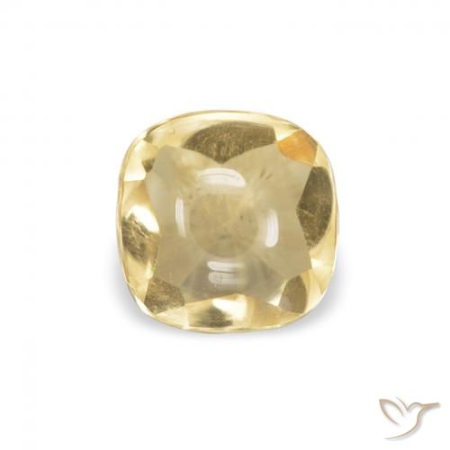 0.56ct 天然 ゴールド シトリン, クッション, 透明