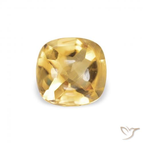 0.57ct 天然 ゴールド シトリン, クッション, 透明