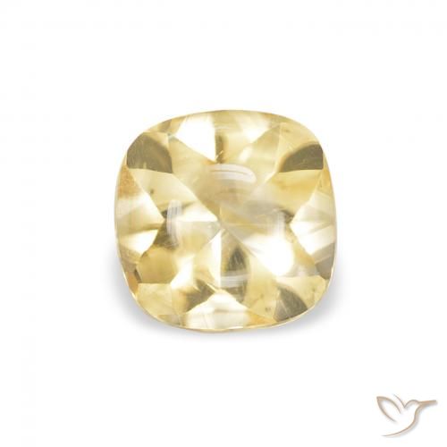 0.65ct 天然 ゴールド シトリン, クッション, 透明