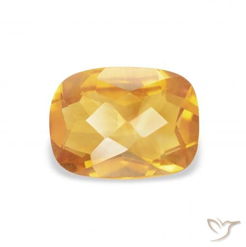 1.18ct 天然 ミディアムオレンジ シトリン, クッション, VS