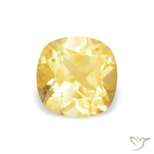 0.46ct 天然 ミディアムイエロー シトリン, クッション, VS