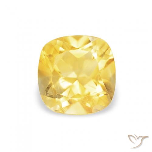 0.51ct 天然 トスカーナイエロー シトリン, クッション, VS