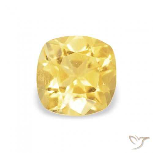 0.47ct 天然 薄いゴールド シトリン, クッション, VS