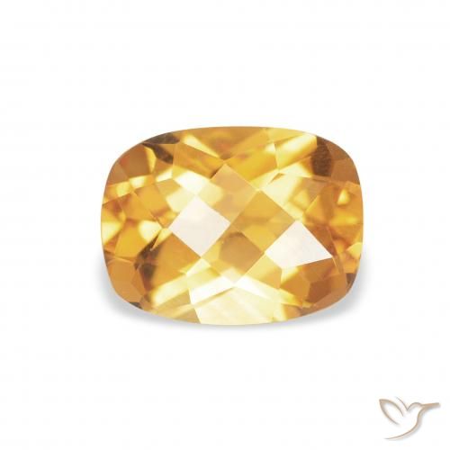 1.29ct 天然 Medium Light Orange-Gold シトリン, クッション, VVS