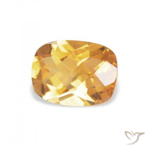 1.29カラットの天然Medium Light Orange-Goldシトリン、クッション、VVS