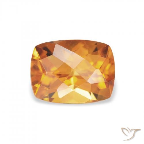 1.49ct 天然 濃いオレンジゴールド シトリン, クッション, VVS