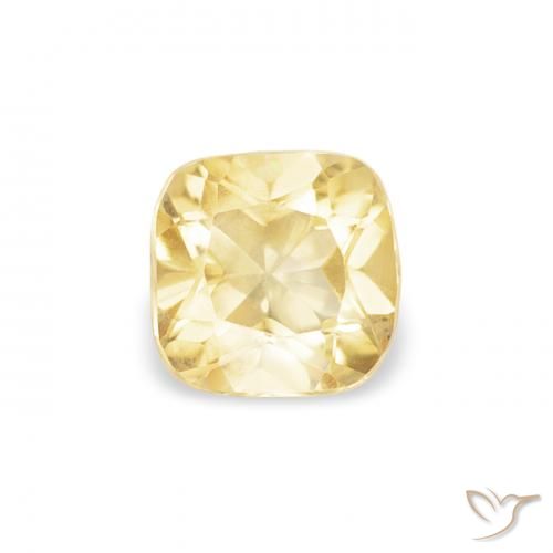 0.40ct 天然 トスカーナイエロー シトリン, クッション, VVS