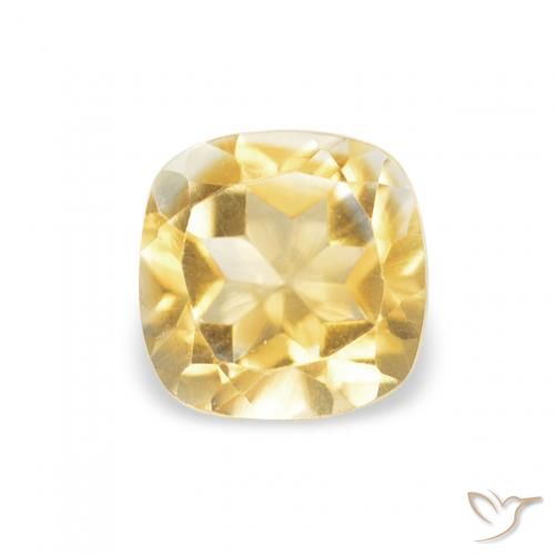 0.51ct 天然 ゴールド シトリン, クッション, VVS