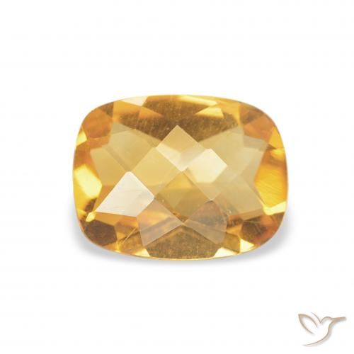 1.00ct 天然 Medium Light Orange-Gold シトリン, クッション, VVS