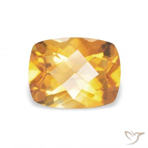 1.35ct 天然 オレンジゴールド シトリン, クッション, VVS