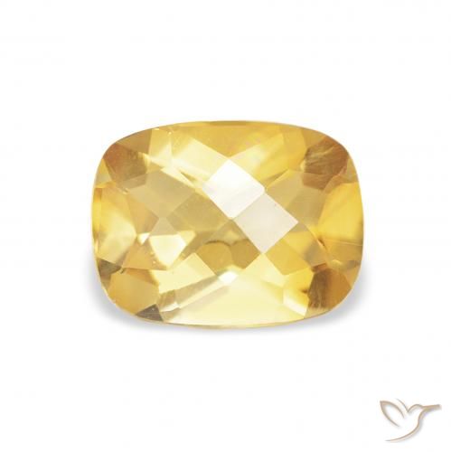 1.16ct 天然 ミディアムゴールド シトリン, クッション, VVS-VS