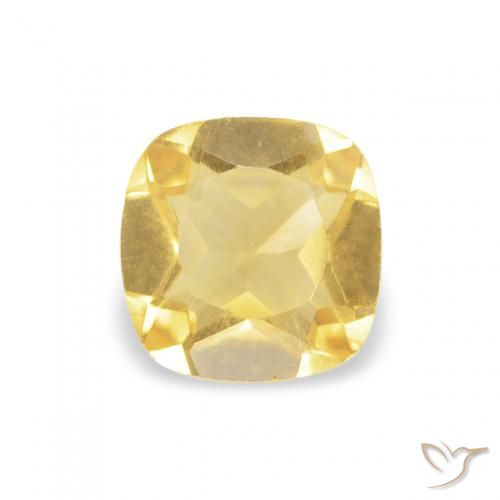 0.39ct 天然 ゴールド シトリン, クッション, VS