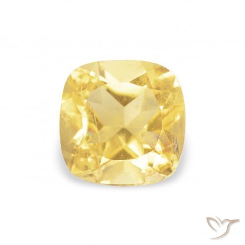 0.47ct 天然 薄いゴールド シトリン, クッション, VS