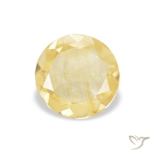 0.73ct 天然 ライトイエロー シトリン, ラウンド, VVS