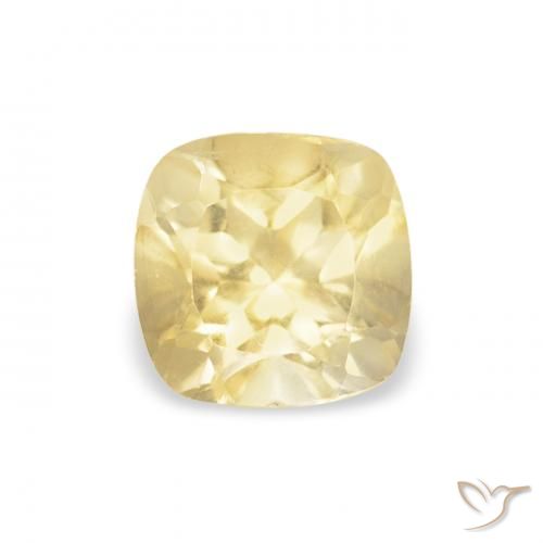 0.53ct 天然 薄いゴールド シトリン, クッション, VVS-VS