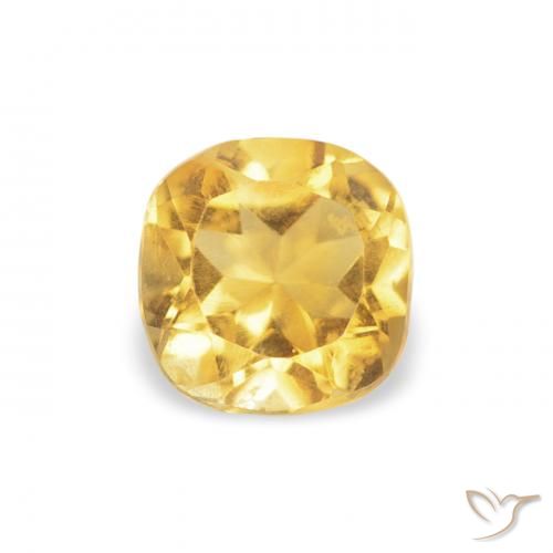 0.44ct 天然 ゴールド シトリン, クッション, VVS-VS