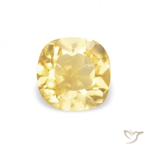 0.47ct 天然 薄いゴールデンイエロー シトリン, クッション, VVS-VS
