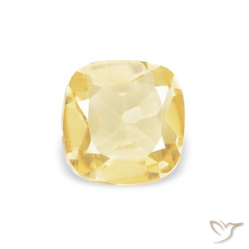 0.42ct 天然 ライトイエロー シトリン, クッション, VVS-VS