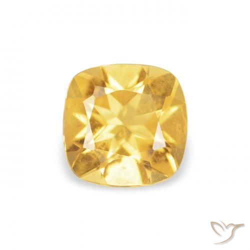 0.42ct 天然 明るいゴールド シトリン, クッション, VVS-VS